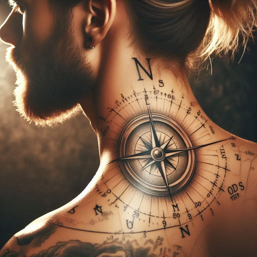 Compass and Coordinates Tattoo