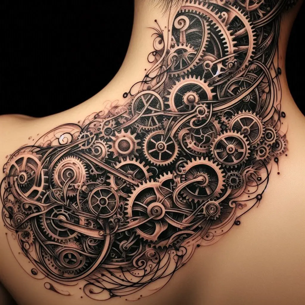 Mechanical Gears Tattoo 2