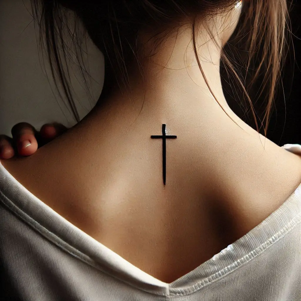 Minimalist Cross Tattoo 2