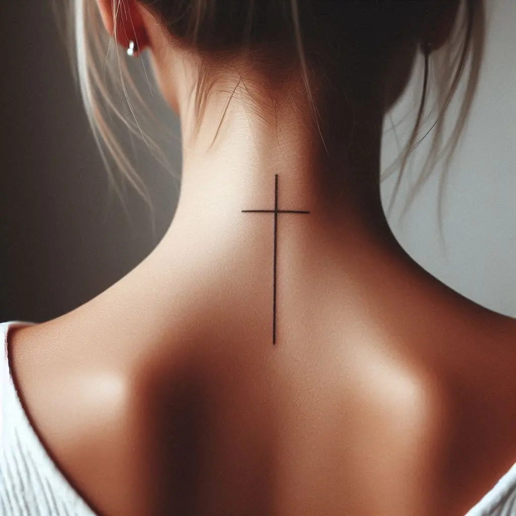 Minimalist Cross Tattoo 3