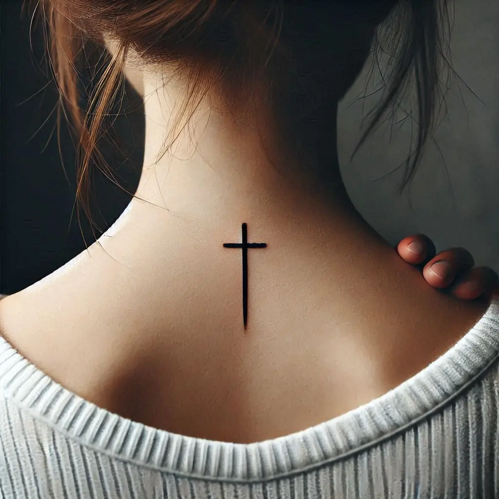 Minimalist Cross Tattoo