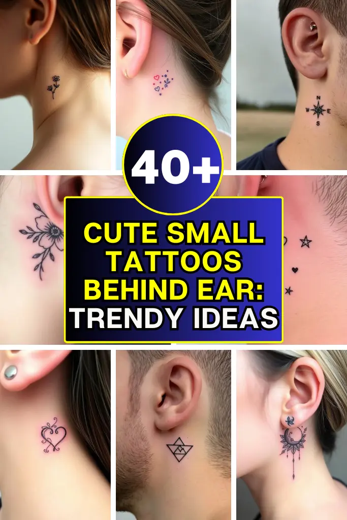 40+ Cute Small Tattoos Behind Ear Trendy & Discreet Ideas