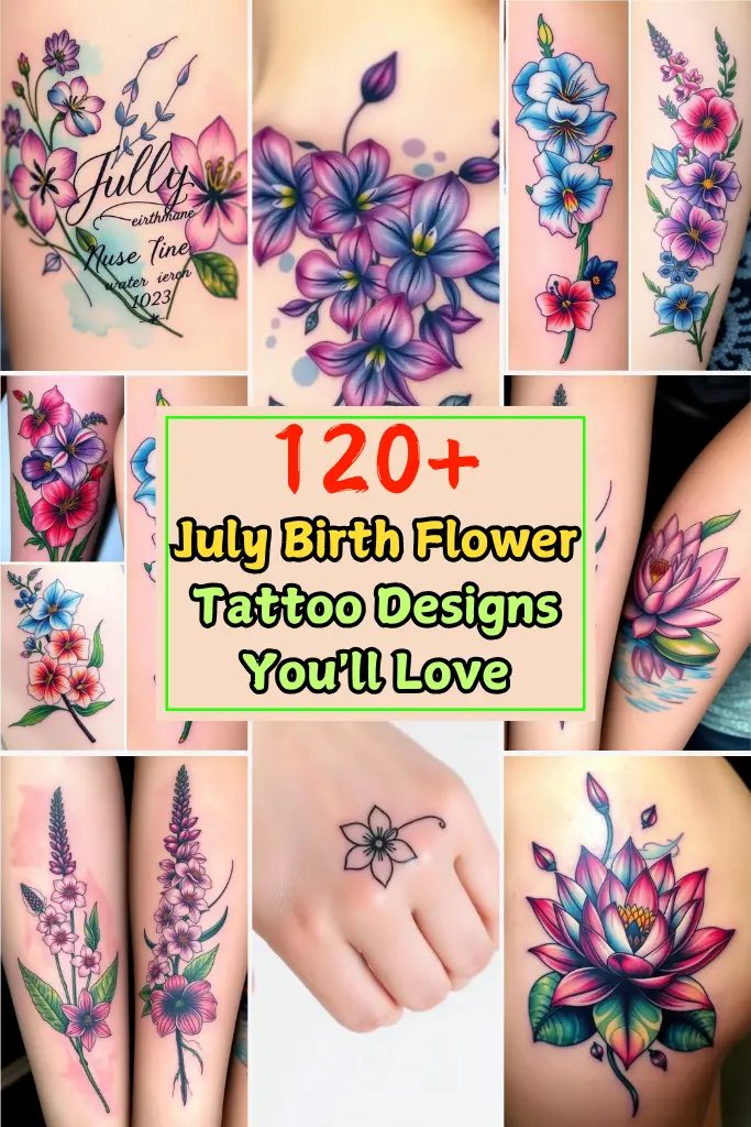 120+ Stunning July Birth Flower Tattoo Designs You'll Love