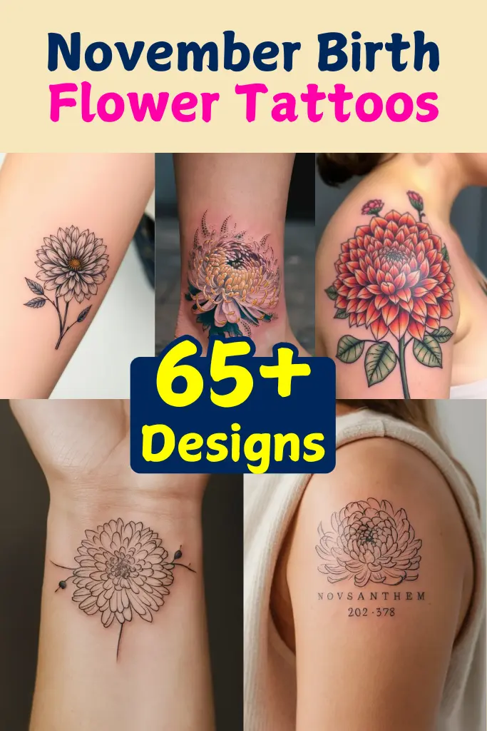 65+ November Birth Flower Tattoos (1)
