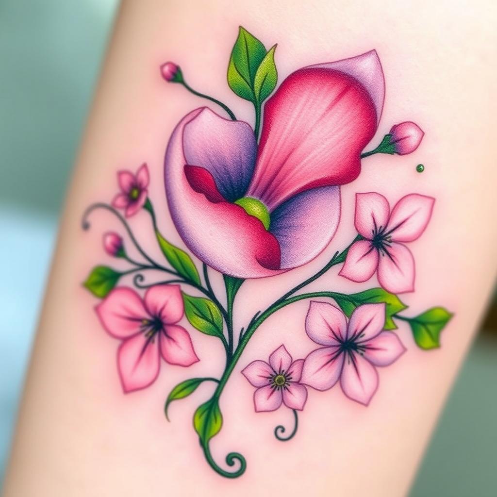 April Birth Flower Tattoo Seasonal Design