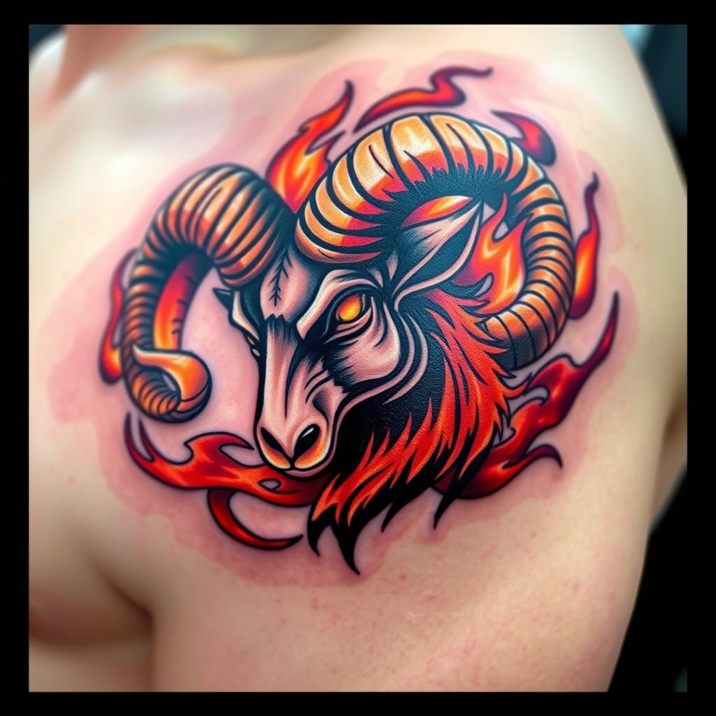 Aries Fire Tattoo Design