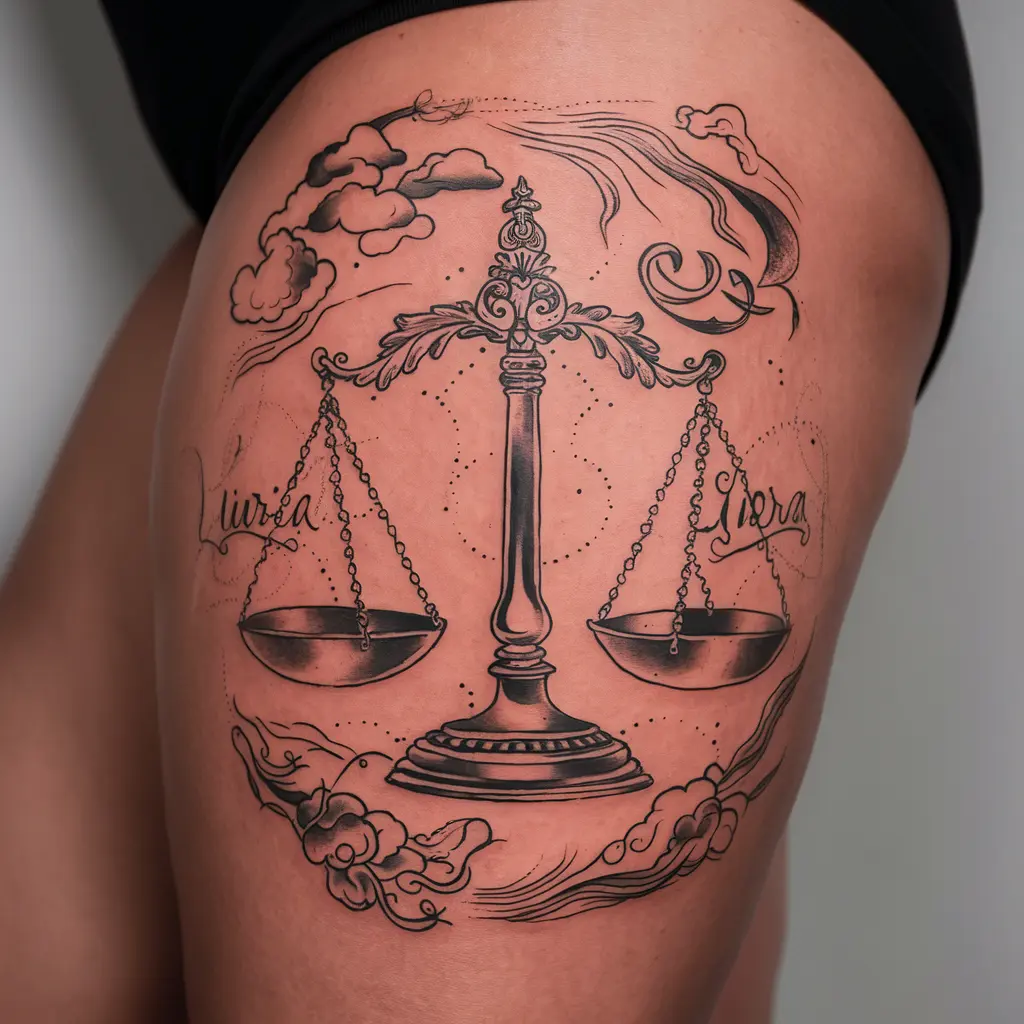 Classic Libra Scale Tattoo Variations 2