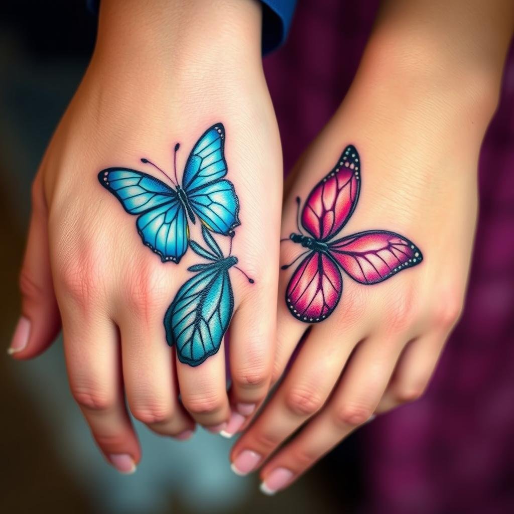 Couples Butterfly Tattoos Design Couples Butterfly Tattoos Design