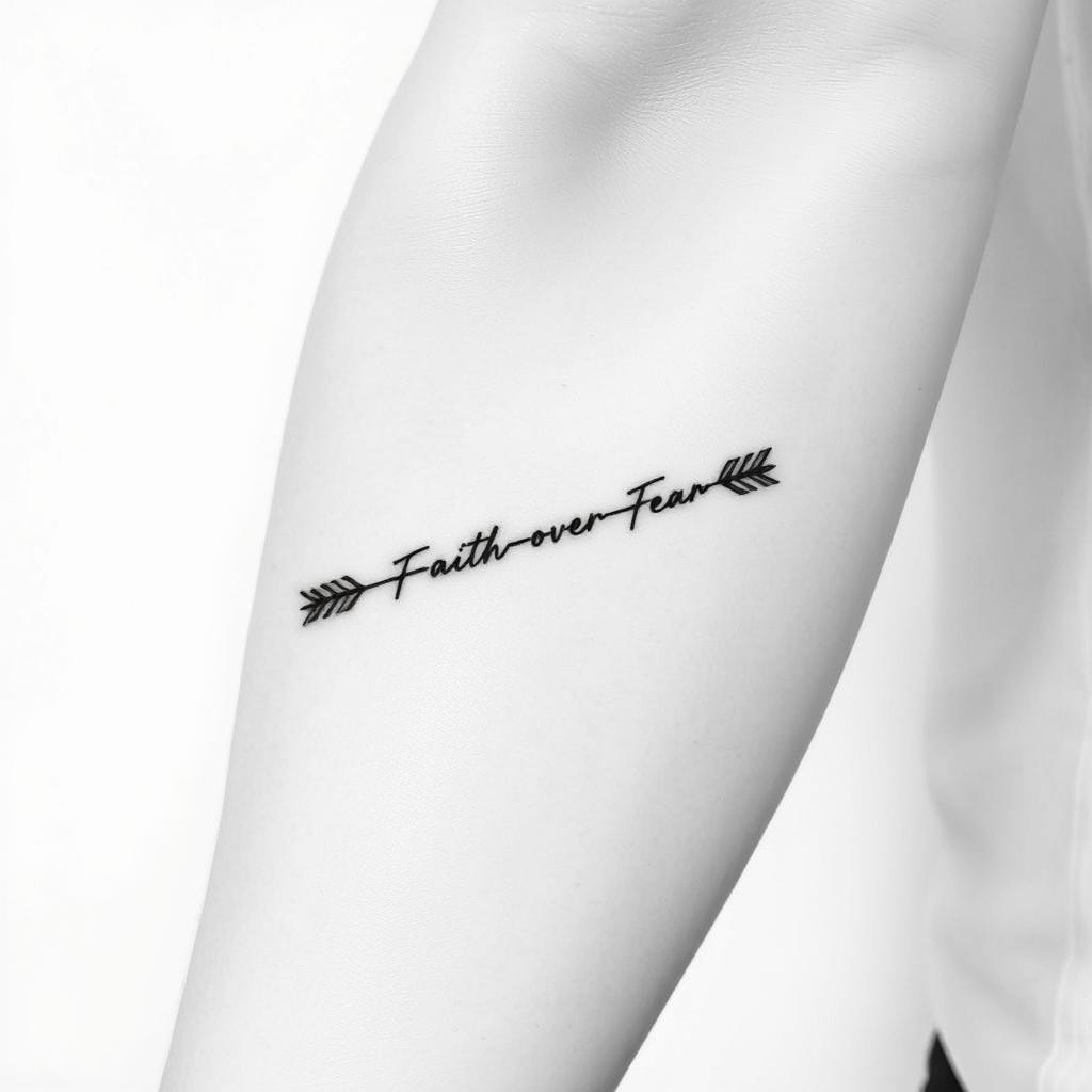 Faith Over Fear Arrow Tattoo Design