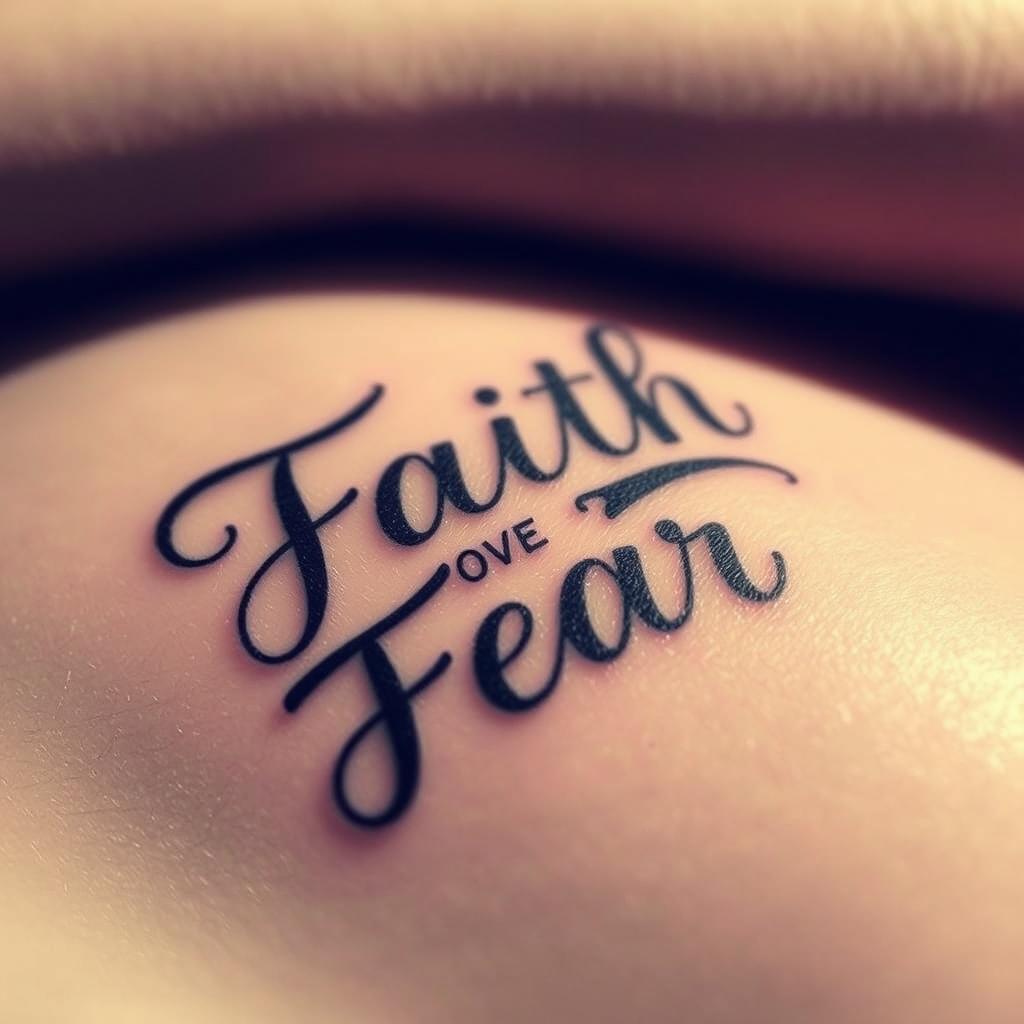 Faith Over Fear Typography Tattoo Styles