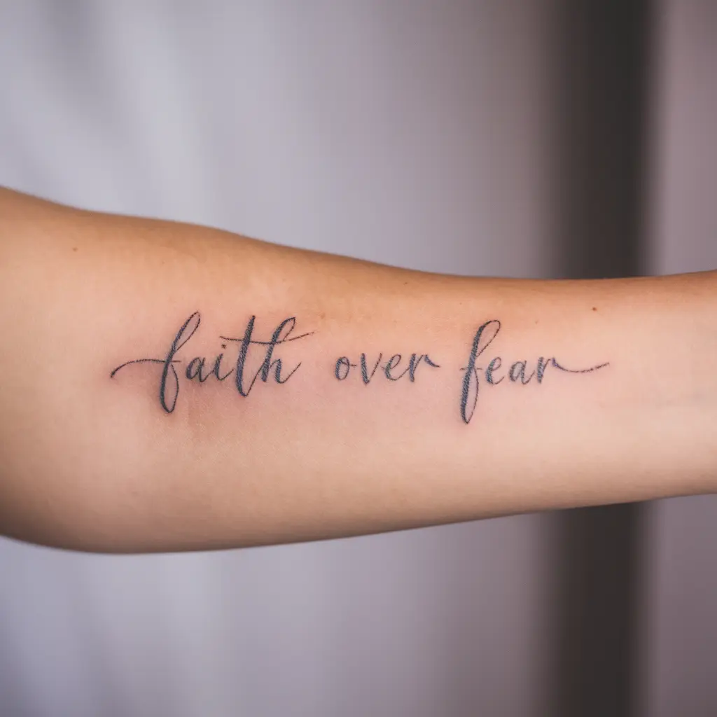 Faith Over Fear Word Tattoo Ideas for Different Body Parts 2