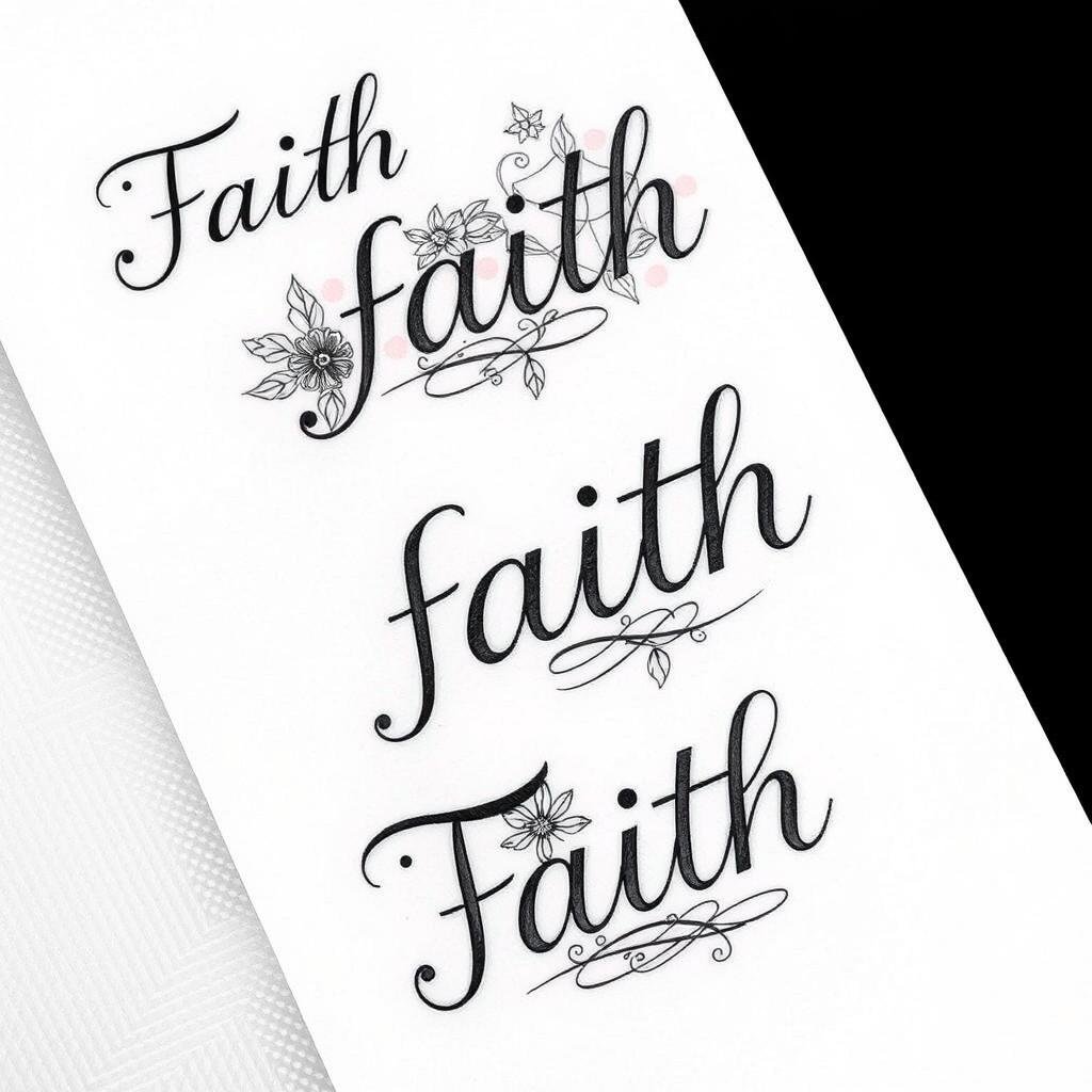 "Faith" word tattoos