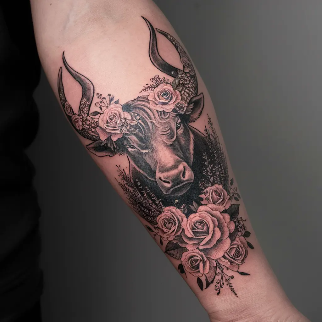Floral Integration with Bull Imagery 2