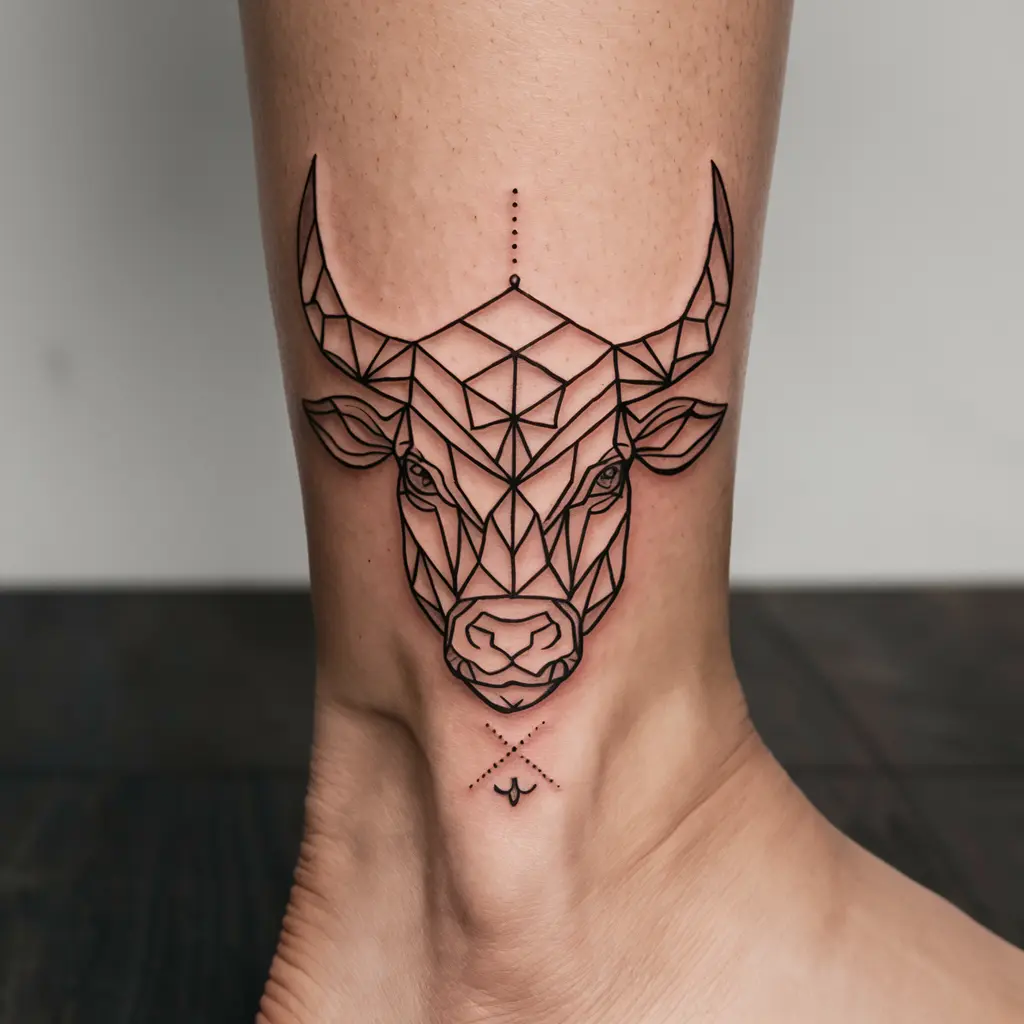 Geometric Taurus Bull Tattoo Patterns 2