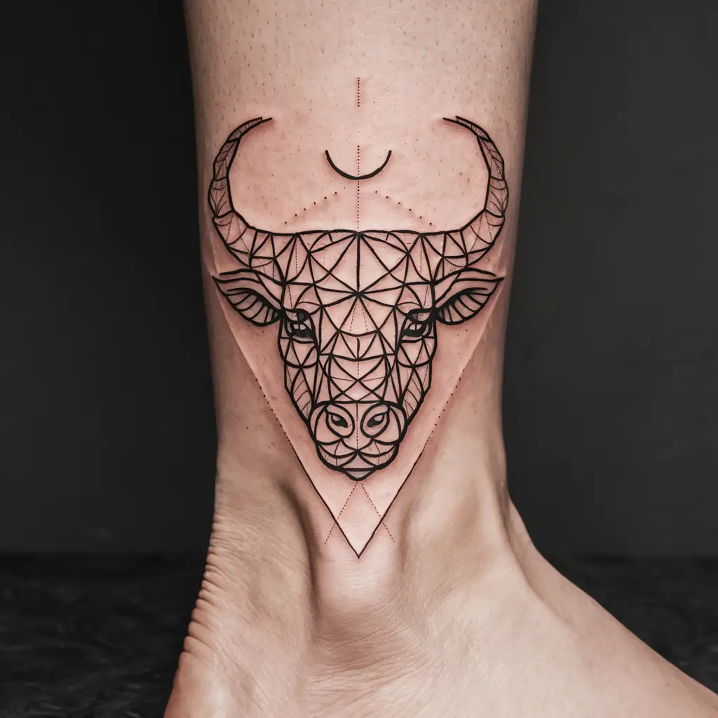 Geometric Taurus Bull Tattoo Patterns
