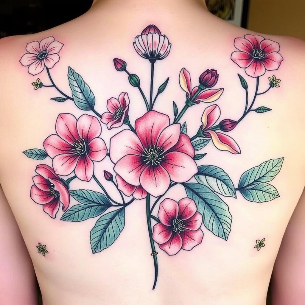 Hawthorn Flower Tattoo Design Styles