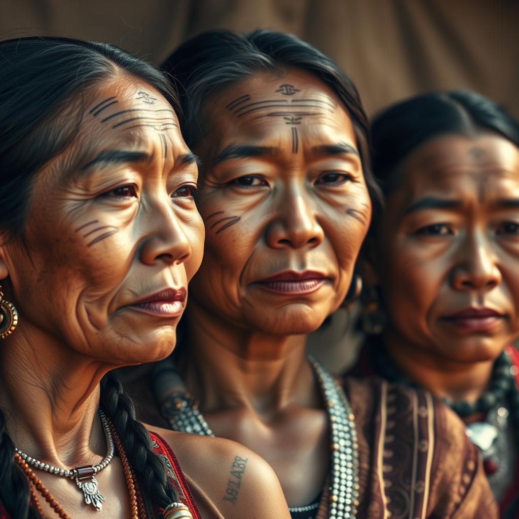 Indigenous Women Traditional Face Tattoos