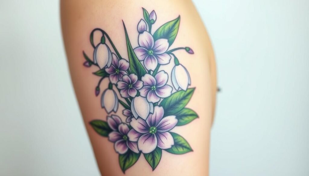 January Birth Flower Tattoo Color Palette