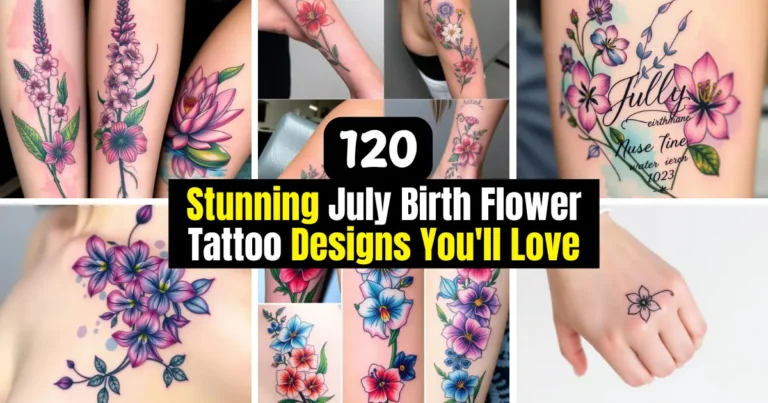 July Birth Flower Tattoo Designs