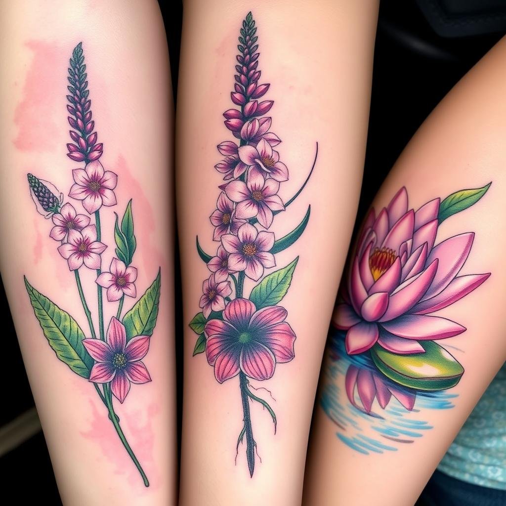 July Birth Flower Tattoo Designs