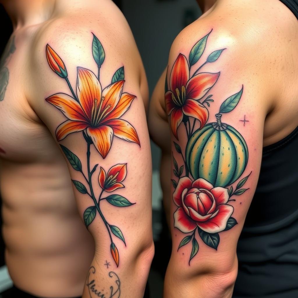 July birth flower tattoos for males