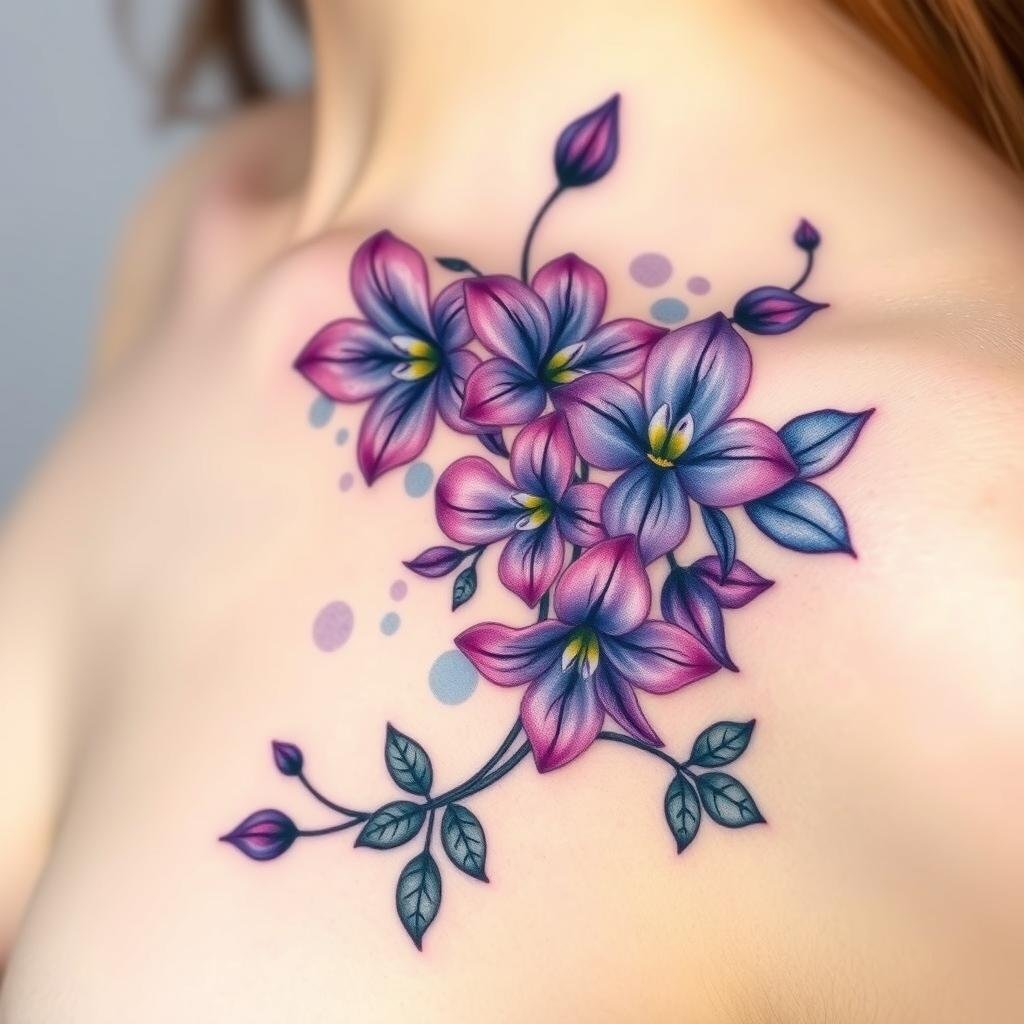 Larkspur Tattoo Design Inspiration