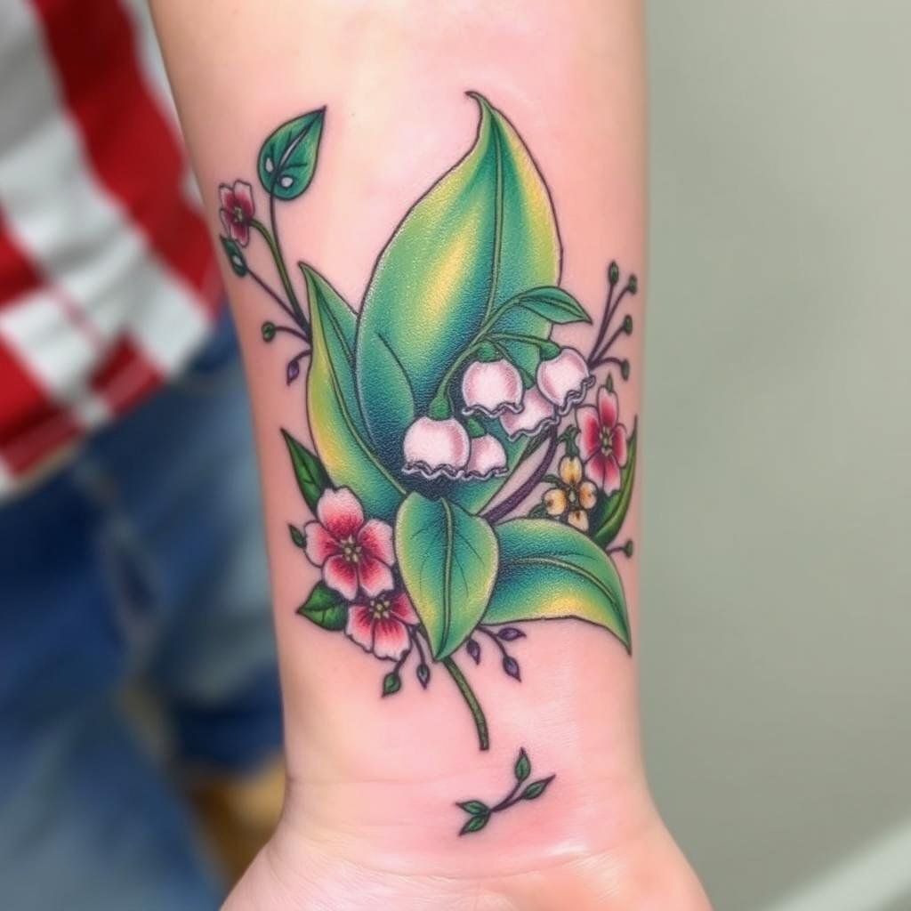 May Birth Flower Tattoo Color Options