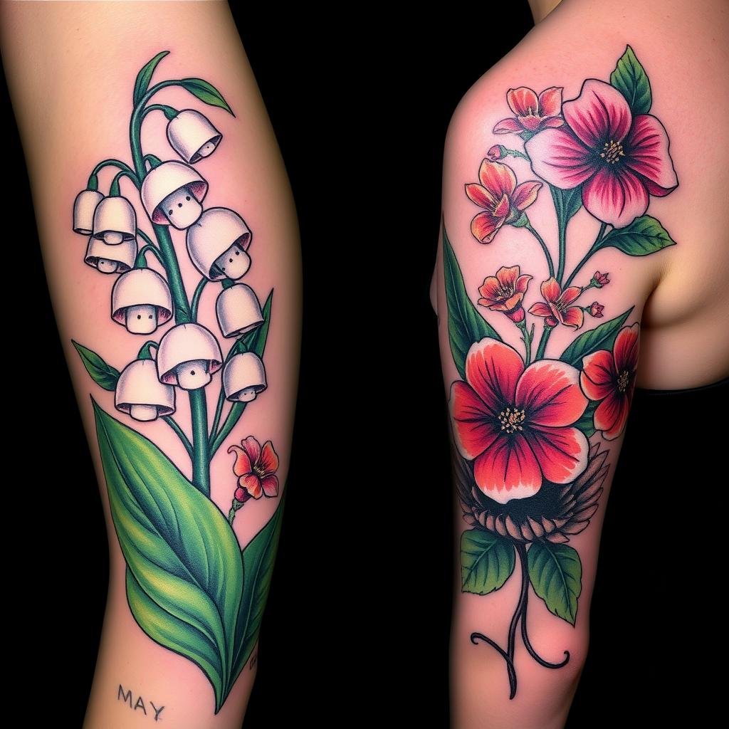 May birth flower tattoos design inspiration