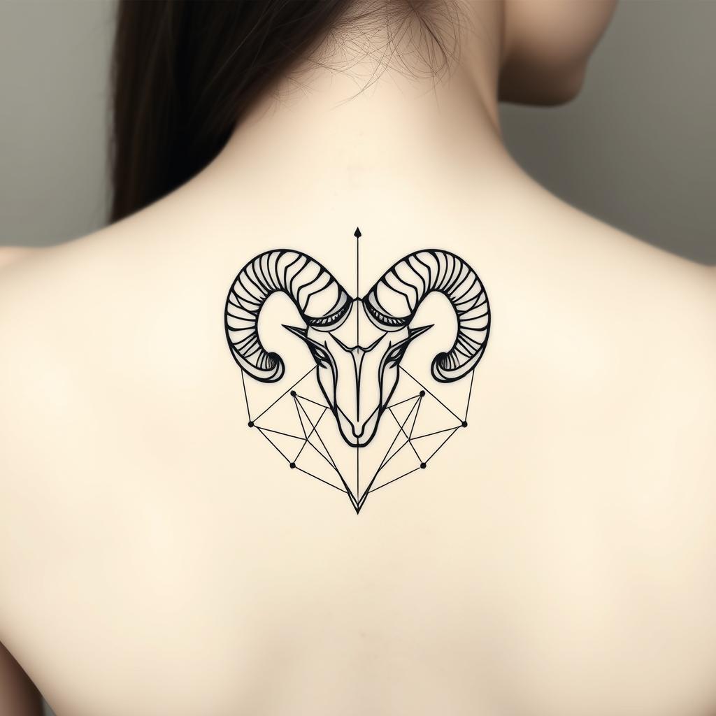 Minimalist Aries Symbol Tattoo Design