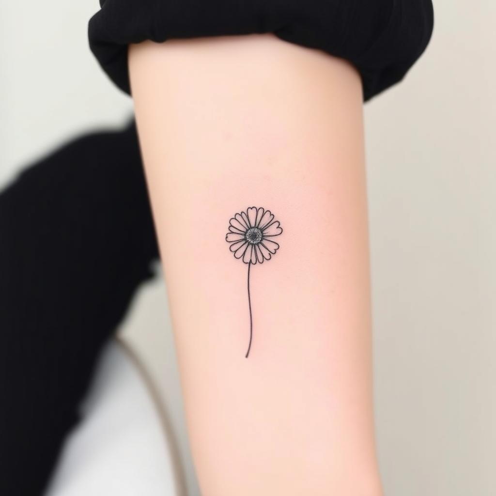 Minimalist Daisy Tattoo Design