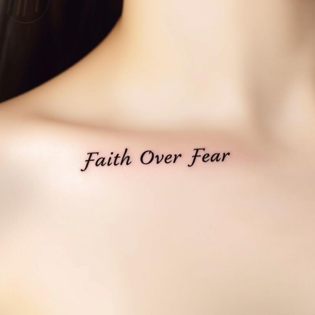 Minimalist Faith Over Fear Tattoo Design