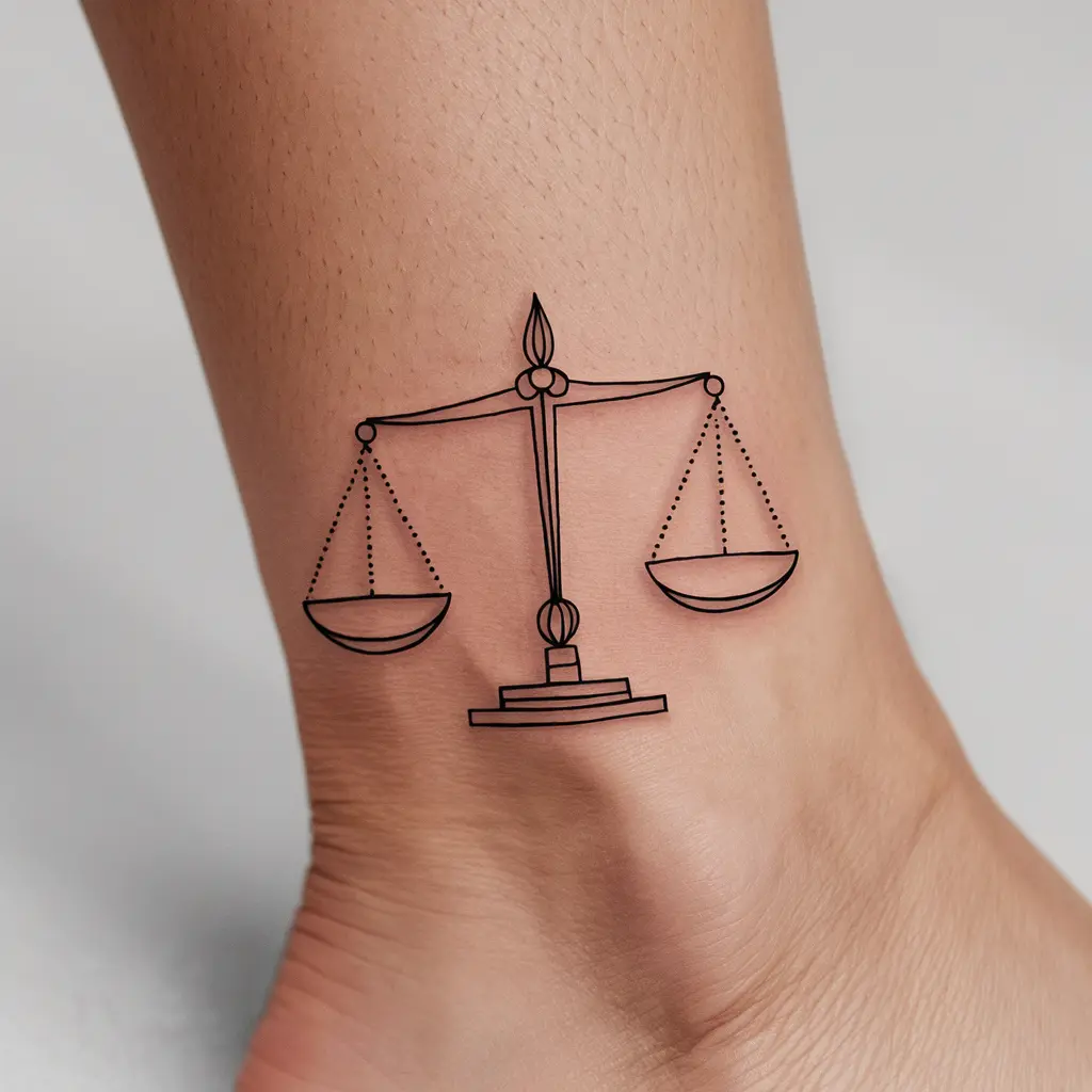 Minimalist Libra Tattoo Designs for Modern Aesthetics 2