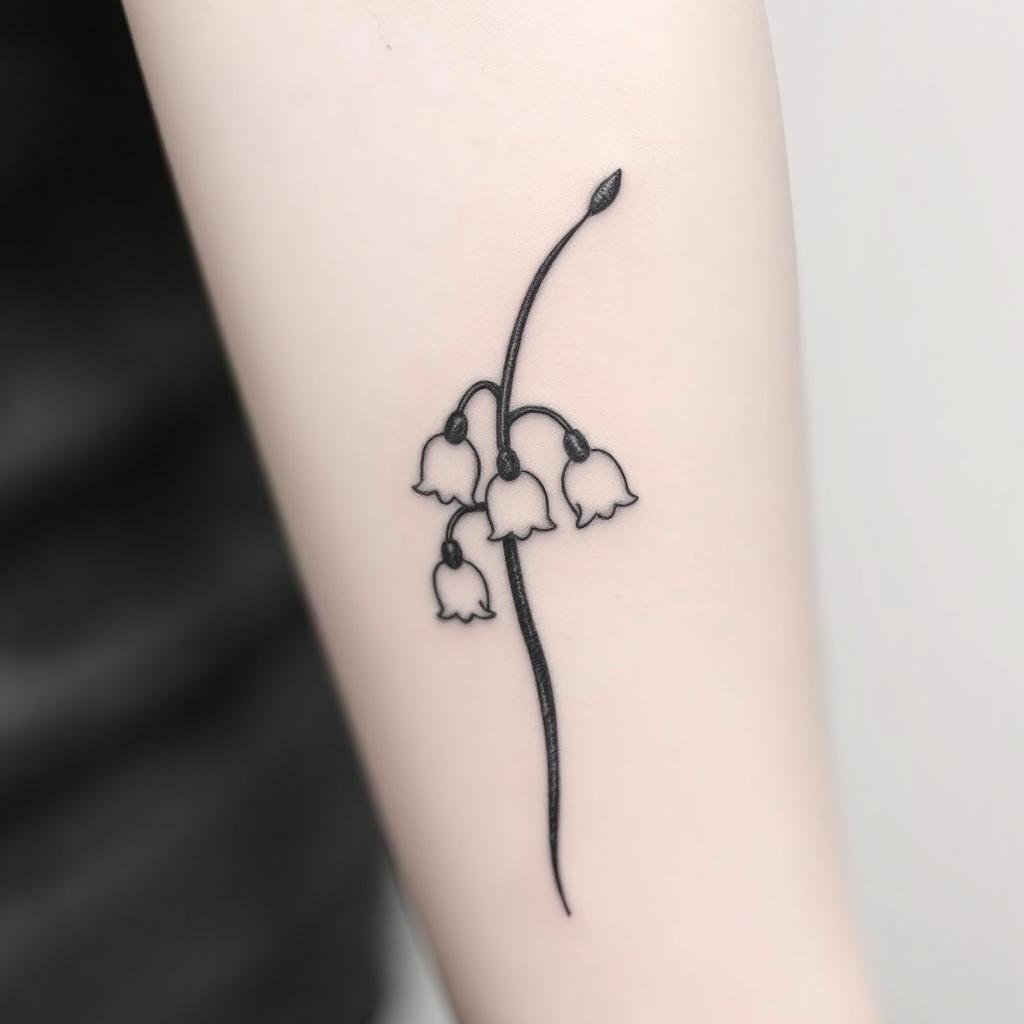 Minimalist Lily of the Valley Tattoo Design