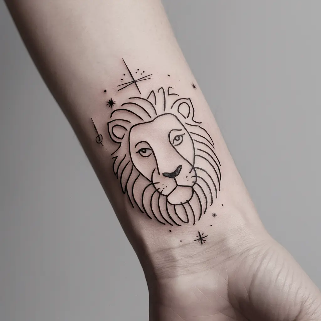 Minimalist Lion Outlines