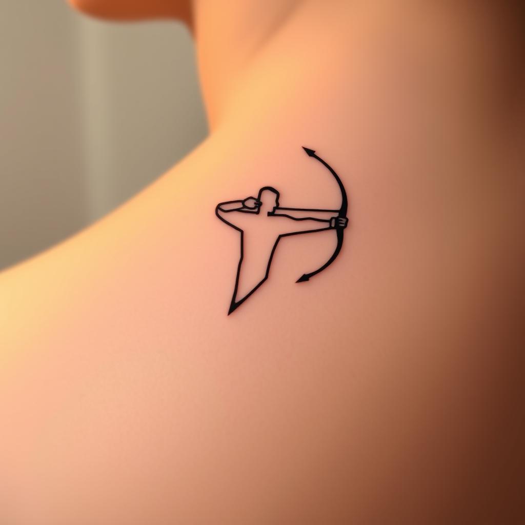 Minimalist Sagittarius Archer Tattoo Design
