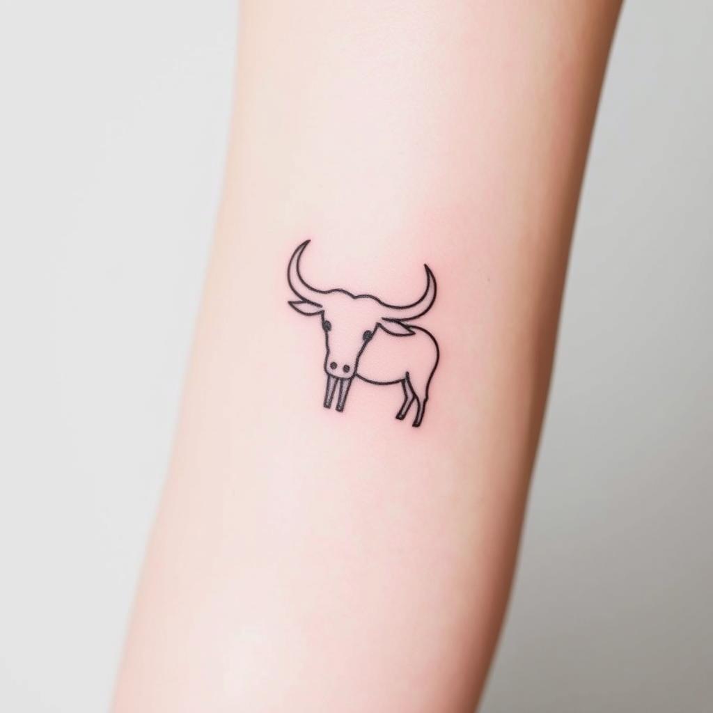 Minimalist Taurus Sign Tattoos