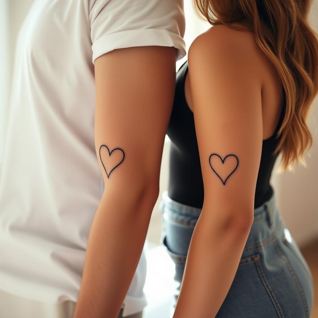 Modern Couple Heart Tattoo Designs