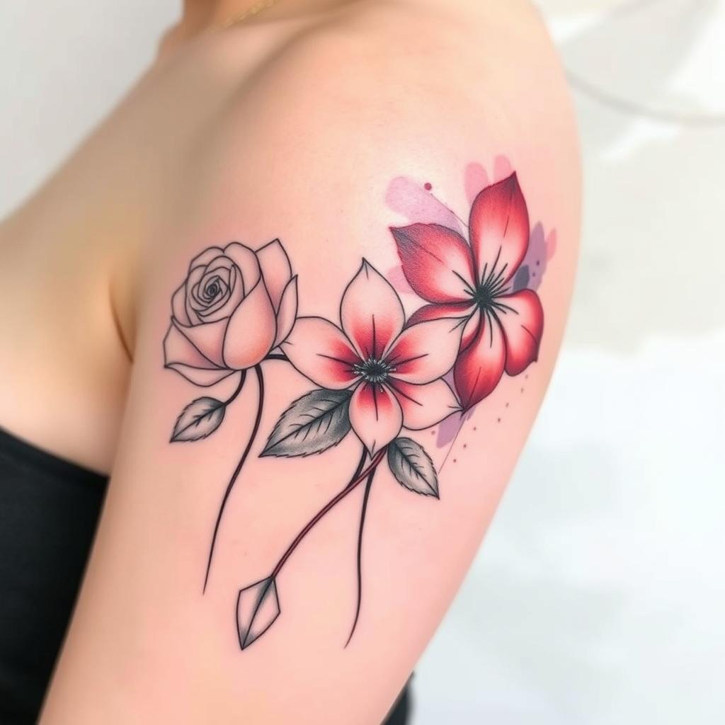 Modern June Birth Flower Tattoo Designs