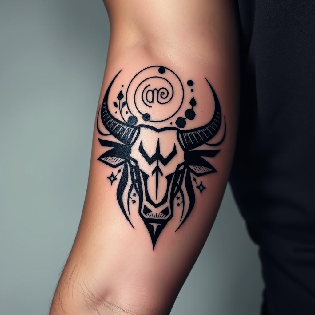 Modern Taurus Tattoo Designs