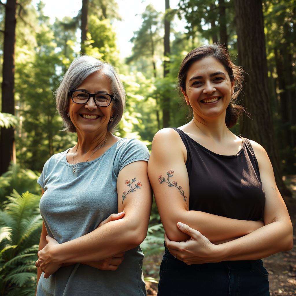 Nature-Inspired Aunt and Niece Matching Tattoos