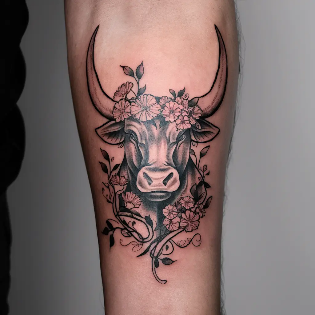 Nature-Inspired Taurus Zodiac Tattoos 2