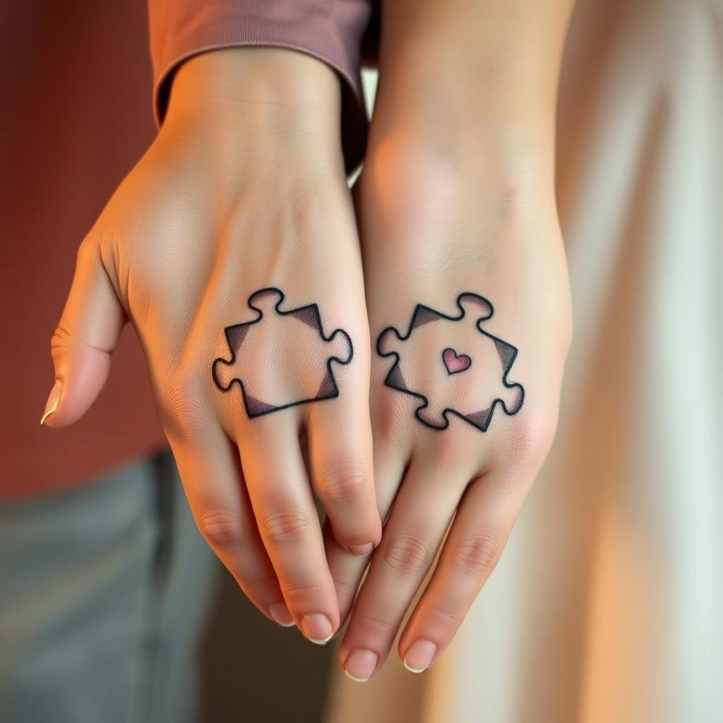 Puzzle Piece Couple Tattoo Designs
