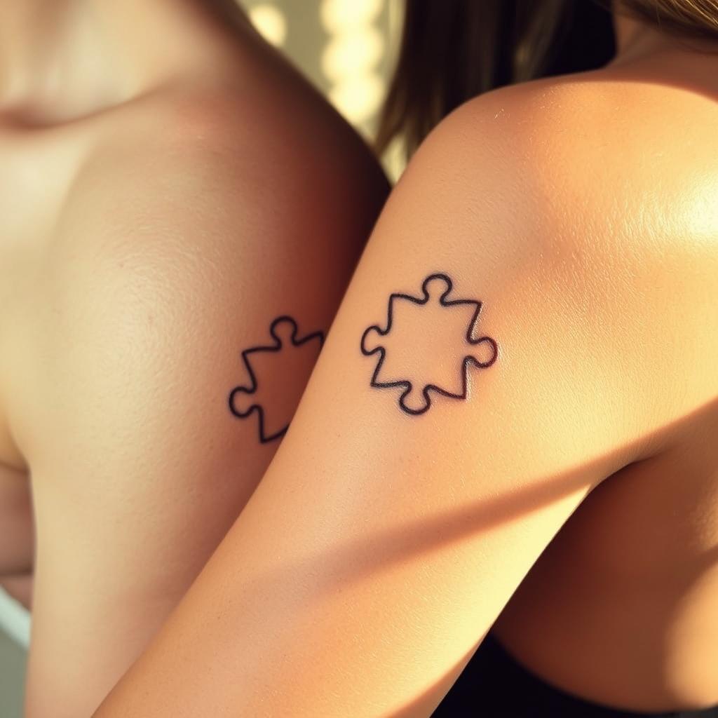 Puzzle Piece Relationship Tattoos