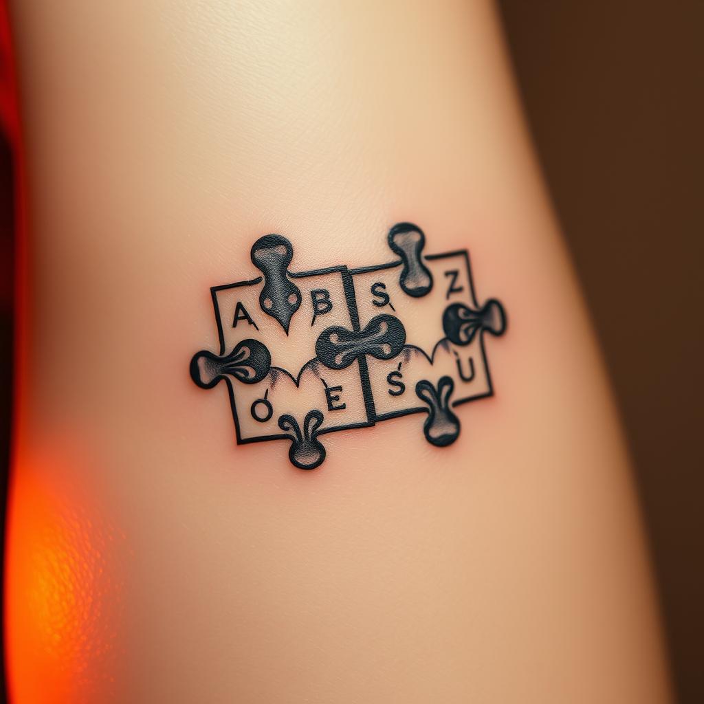 Puzzle piece tattoo design for couples