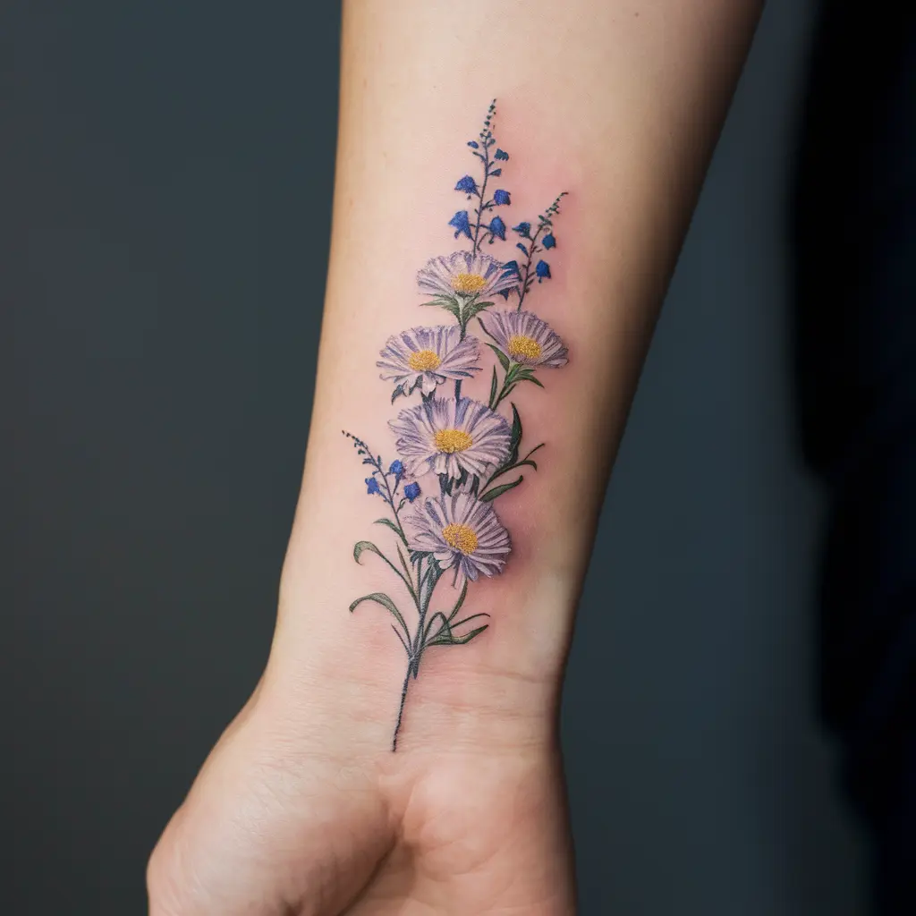 September Birth Flower Tattoos for Different Body Parts 2