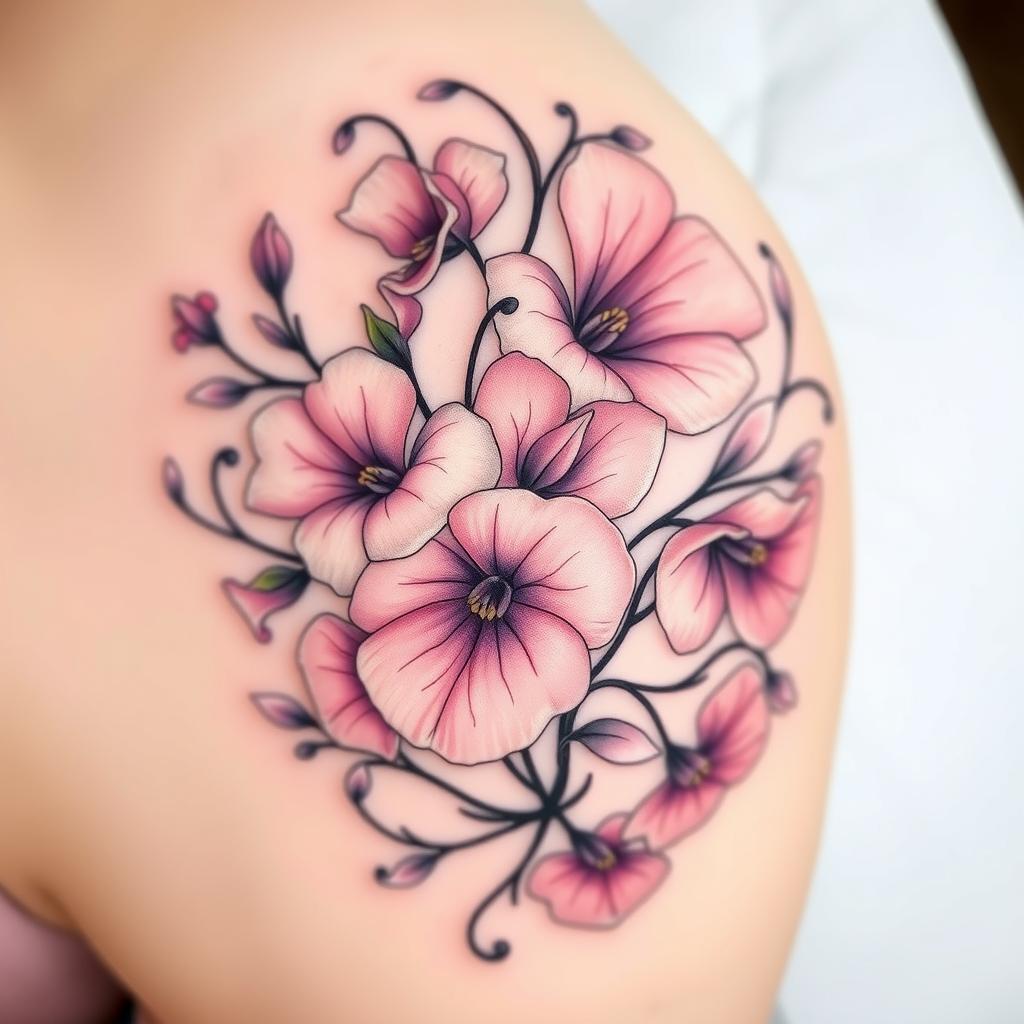 Sweet Pea Tattoo Design Inspiration