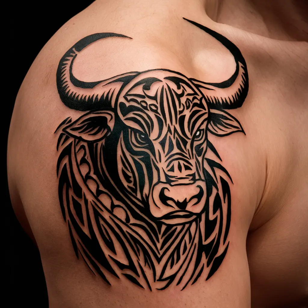 Tribal and Traditional Bull Tattoo Designs