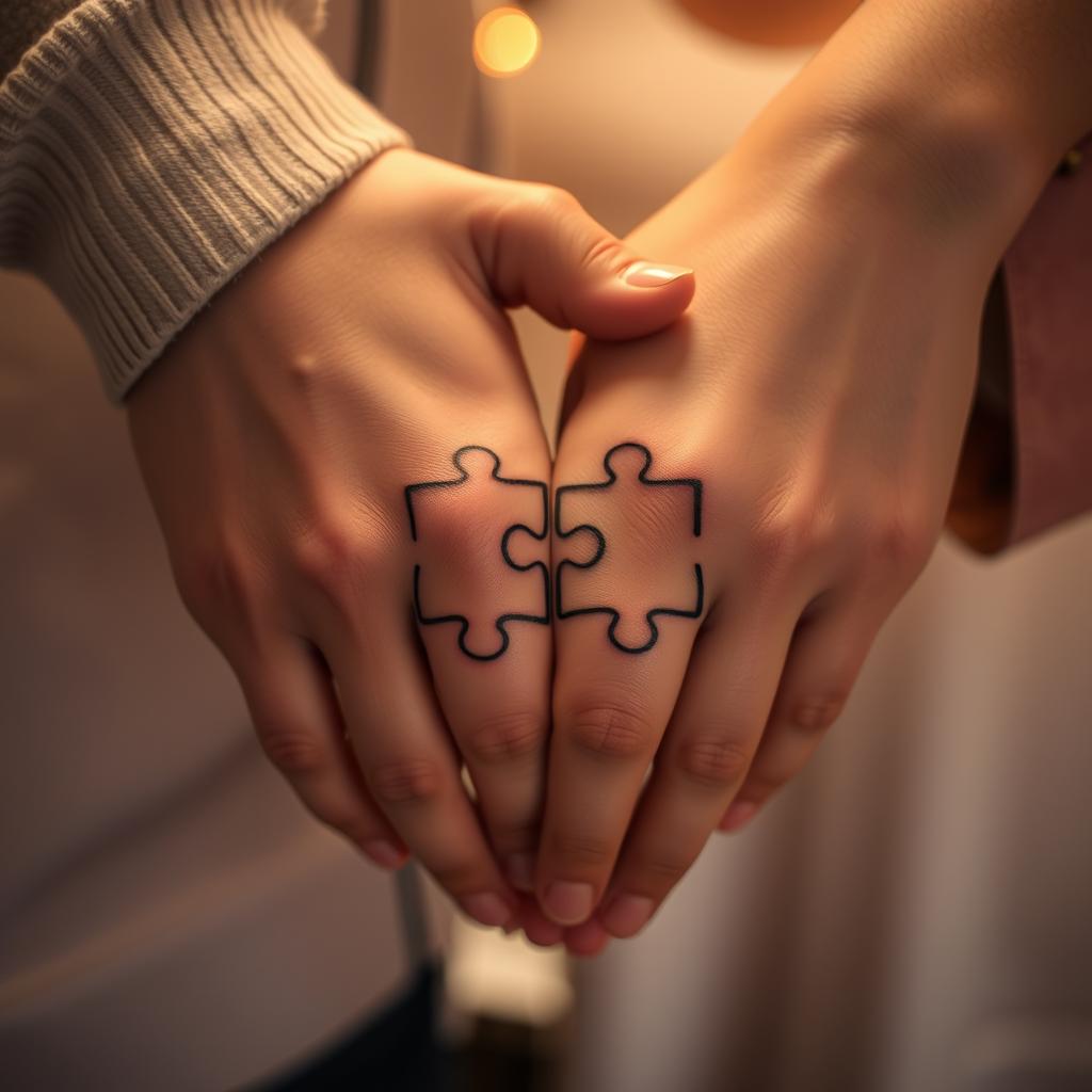 Unique Couple Puzzle Piece Tattoo Designs