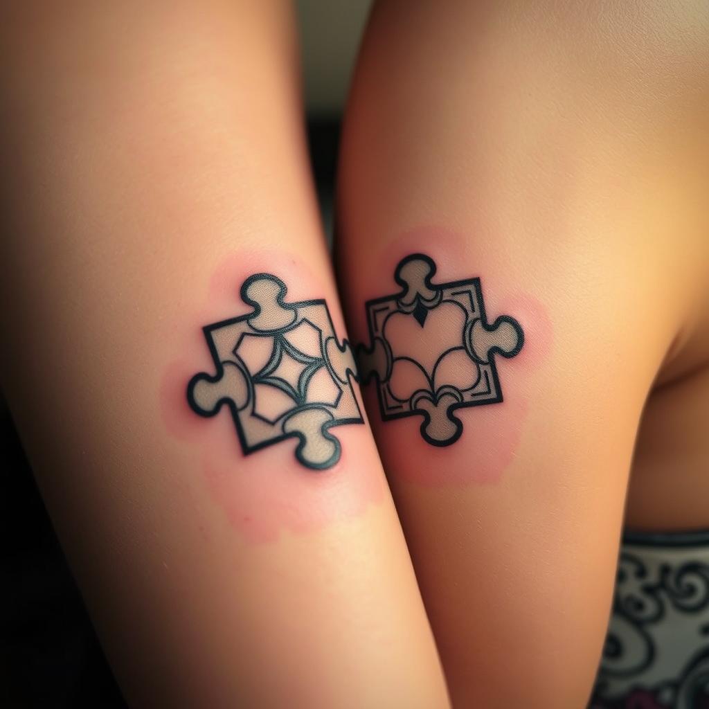 Unique Couple Puzzle Piece Tattoo Designs