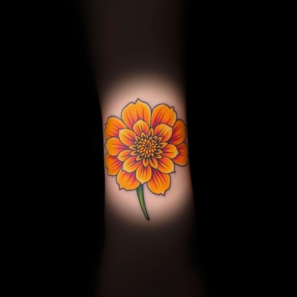 beautiful marigold tattoo inspiration